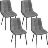 Eetkamerstoelen set van 4 – Fluwelen bekleding – Metalen poten