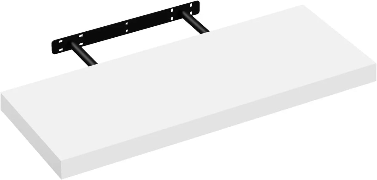 Zwevende wandplank – Blinde bevestiging – Wit of zwart – 25 tot 120 cm