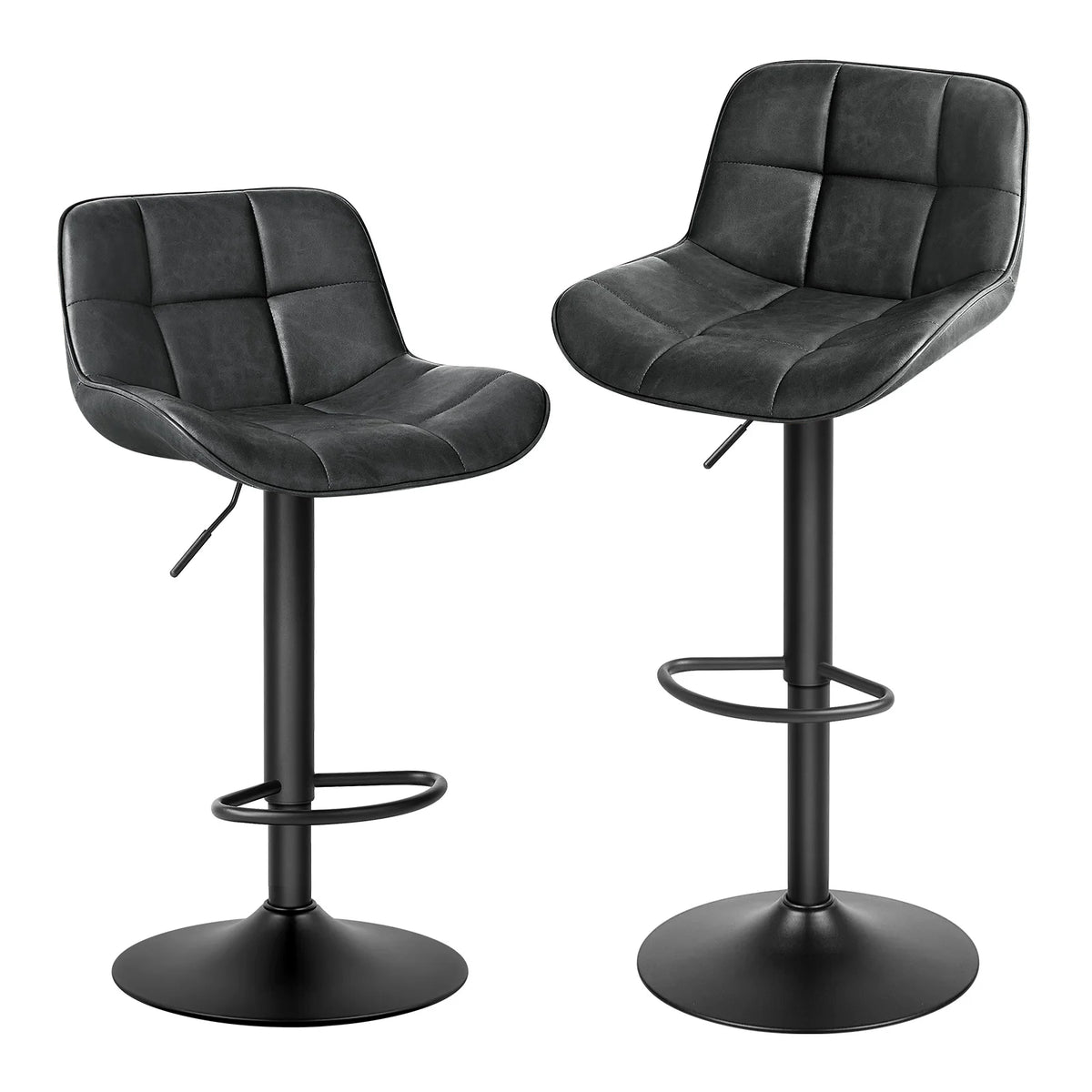 Verstelbare barkruk – Draaibaar – Met rugleuning – Zithoogte 60–81,5 cm