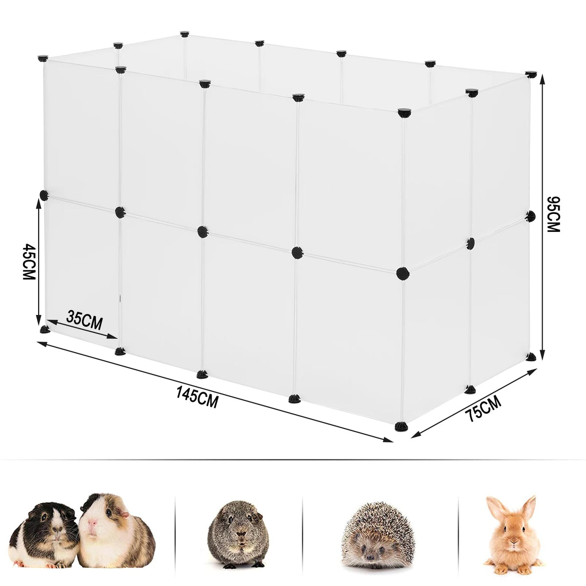 EUGAD DIY Pet Playpen Rabbit Accessories Indoor Guinea Pig House with Door Cage for Cat Hedgehog Hamster Exercise Modular Enclosure