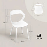 WOLTU 4PCS/Set Dining Chairs Modern Kitchen Chairs with PP Seat and Metal Legs Ergonomic Cut-Out Back Design for Dining Room Living Room