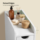 EUGAD White Narrow Bathroom Cabinet with Wheels Space-Saving Storage for Small Spaces 2 Roll-Out Drawers & Anti-Tip Design
