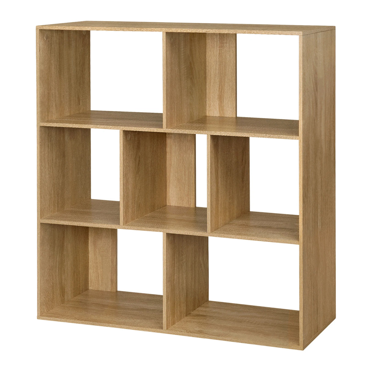 Boekenkast met 7 vakken – 100 x 100 x 30 cm – Wit of licht eiken
