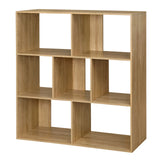 Boekenkast met 7 vakken – 100 x 100 x 30 cm – Wit of licht eiken