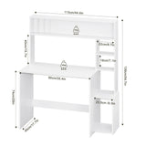 Computer Table with Storage Desk with 5 Shelves 113.5x45x139cm Study Gaming Table Scandinavian Desk for Office Living Room