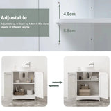 EUGAD Bathroom Cabinet Vanity Unit Under Sink Storage Cupboard with 2 Doors Adjustable Shelf Freestanding Vanity Cabinet Organizer 50x30x60cm