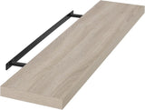 Zwevende wandplank – Verborgen bevestiging – Lichtbruin of lichte eikenlook – 25 tot 120 cm
