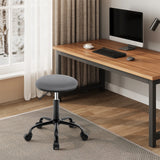 Eugad 360° Swivel Adjustable Height Office Makeup Chair with Wheels 45-57.5cm Upholstered Round Bar Stool Multipurpose Space Saving