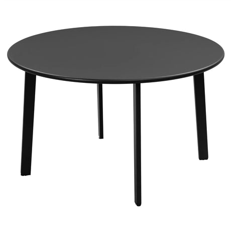Ronde salontafel van zwart metaal met een diameter van 70 cm en een hoogte van 40 cm, geschikt voor binnen en buiten, BukkitBow