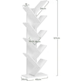 EUGAD Tree Bookcase Storage Shelf CD/DVD Shelf 40 X 20 X 127 cm with 9 Shelves Space-Saving for Study Living Room