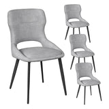 Eetkamerstoelen set van 4 – Met armleuningen – Open rugleuning – Metalen poten