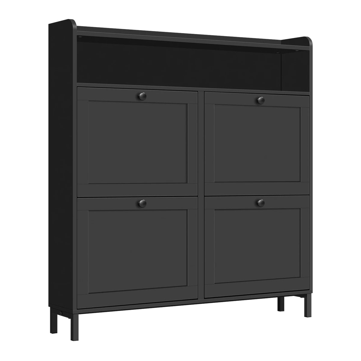 Smalle schoenenkast – 4 kleppen – 19,5 cm diep – Open vak