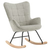 Gestoffeerde schommelstoel – Velours bekleding – Hoge rugleuning – Houten schommelsledes