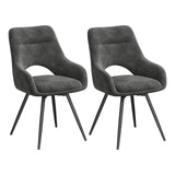 Draaibare eetkamerstoelen – Set van 2 – Chenille – Met armleuningen