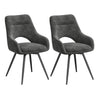 Draaibare eetkamerstoelen – Set van 2 – Chenille – Met armleuningen