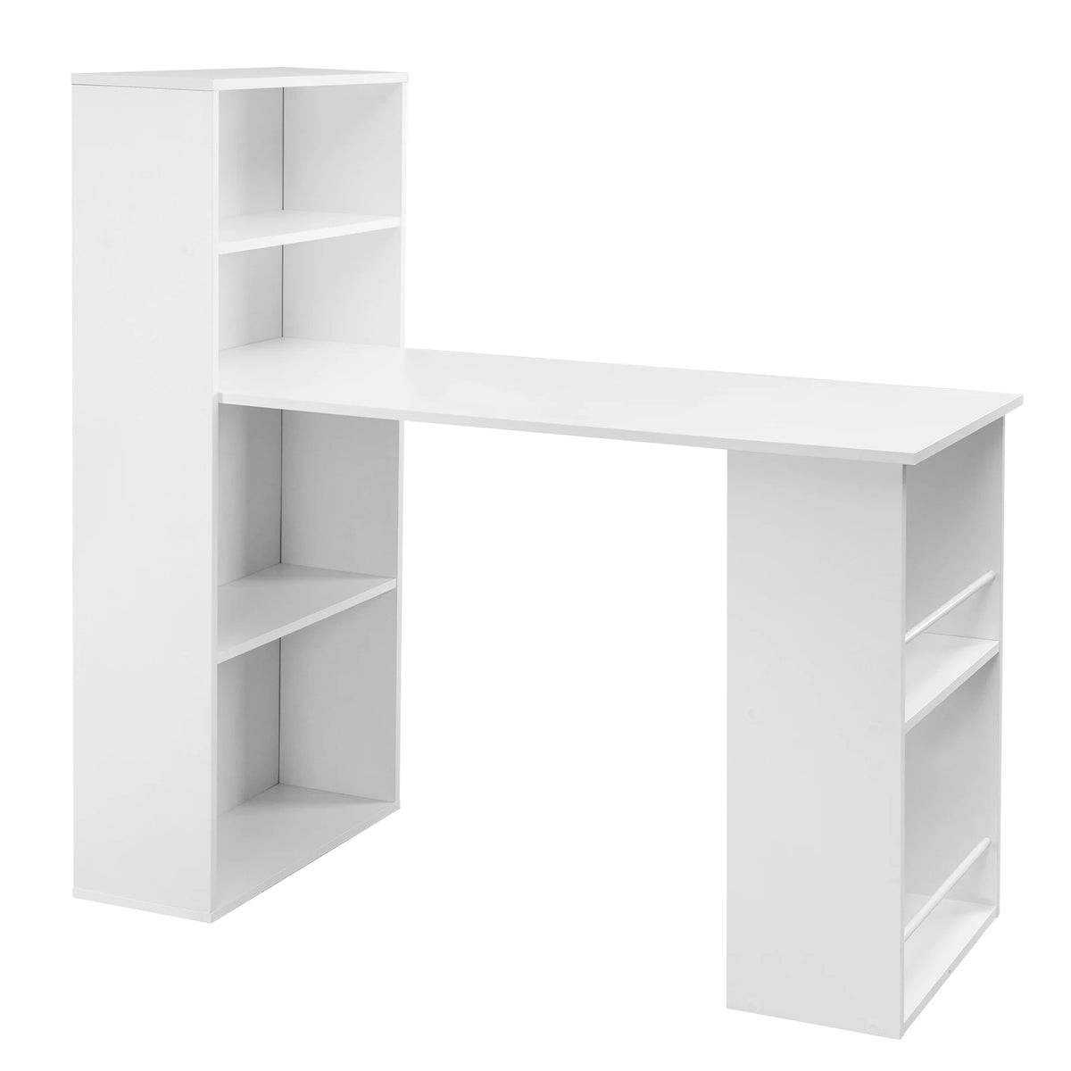 EUGAD 122x120x55cm Computer Office Desk Modern Corner Study Writing Work Table with Storage Shelves for Living Room Home Office