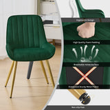 2PCS/SET Velvet Dining Chairs Kitchen Chairs with Low Armrests Backrest Ergonomic for Living Room Bedroom Office Load Capacity 150 kg