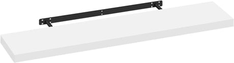 Witte of zwarte zwevende wandplank van BukkitBow met blinde bevestiging, 25 tot 120 cm lang, netjes op de muur gemonteerd