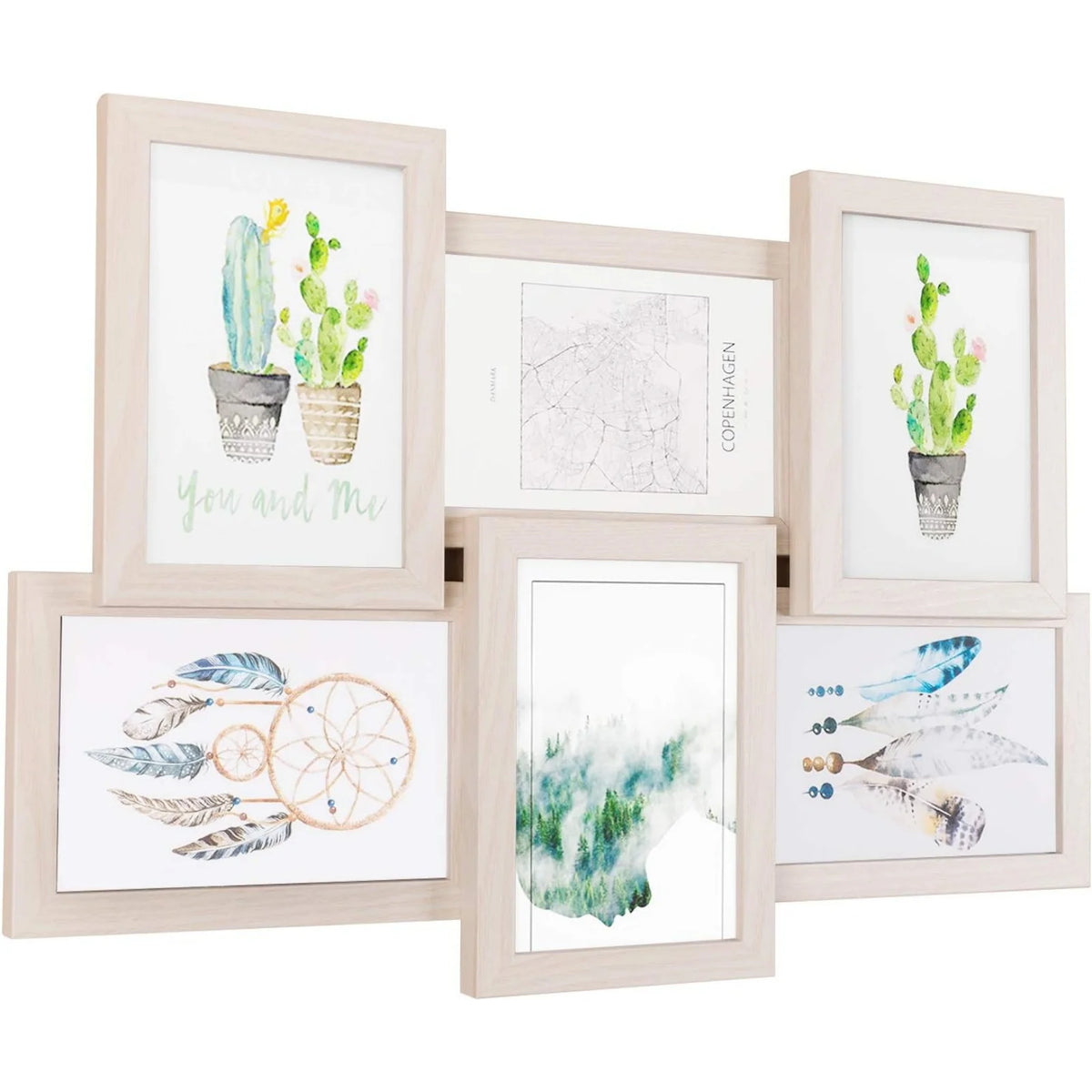 EUGAD 6PCS/SET Photo Frames Wooden Picture Frame Wall Decoration For Living Room Bedroom 10 X 15 cm