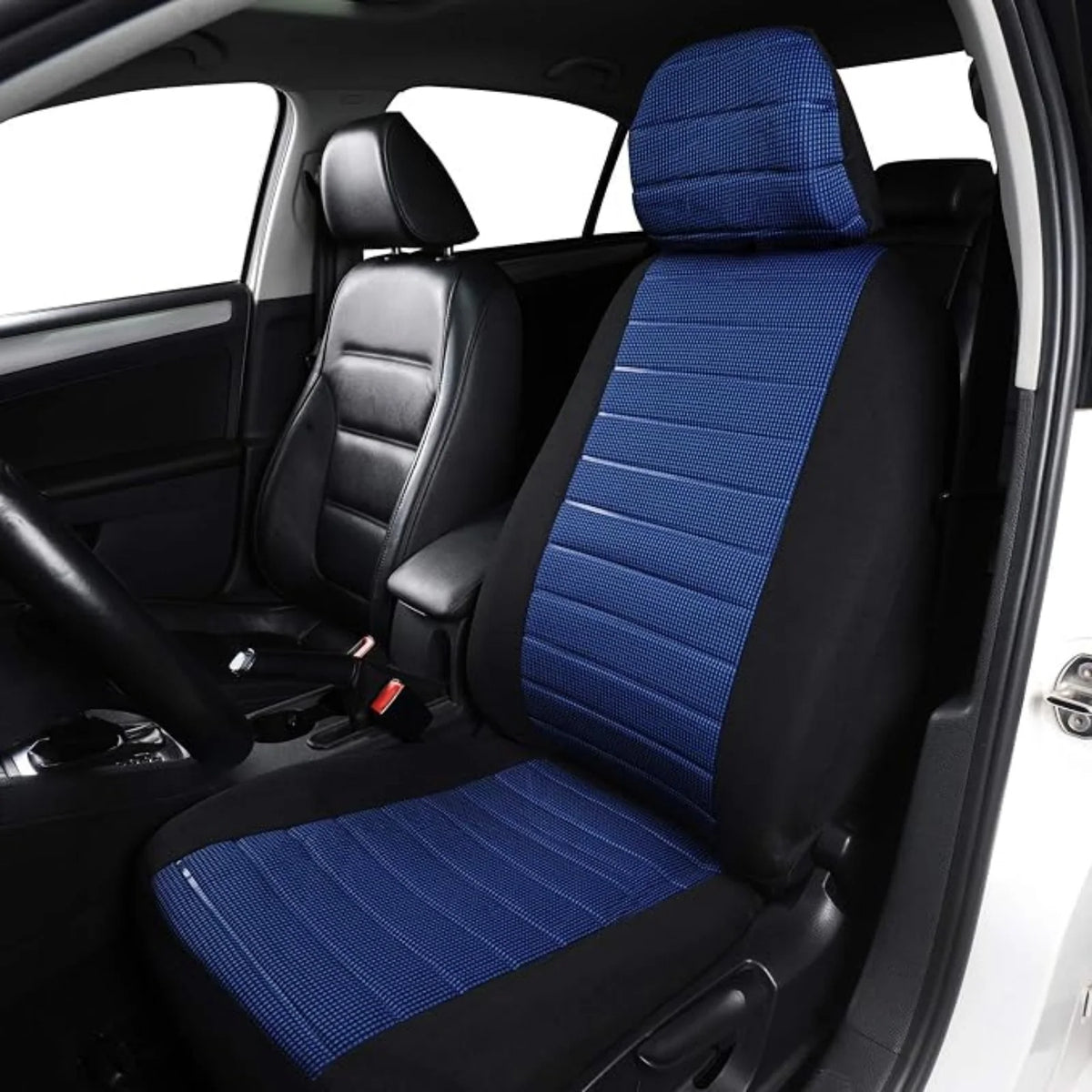 2PCS Universal Car Seat Covers Polyester Seat Protector with Headrest Airbag Protective for Car