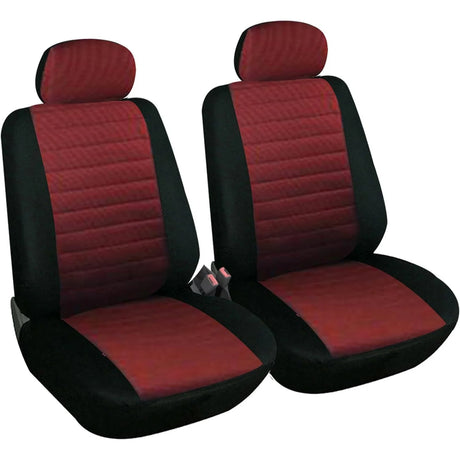 Set van 2 universele polyester autostoelhoezen voor voorstoelen van BukkitBow, beschermen en verbeteren het interieur.