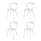WOLTU 4PCS/Set Dining Chairs Modern Kitchen Chairs with PP Seat and Metal Legs Ergonomic Cut-Out Back Design for Dining Room Living Room