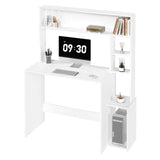 Computer Table with Storage Desk with 5 Shelves 113.5x45x139cm Study Gaming Table Scandinavian Desk for Office Living Room