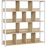 Open boekenkast – 14 vakken – Licht eiken – 120 x 30 x 120 cm