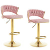 Luxe velvet barstoel van BukkitBow met gevlochten rugleuning, set van 2, elegante en comfortabele stoelen voor de bar of keuken.