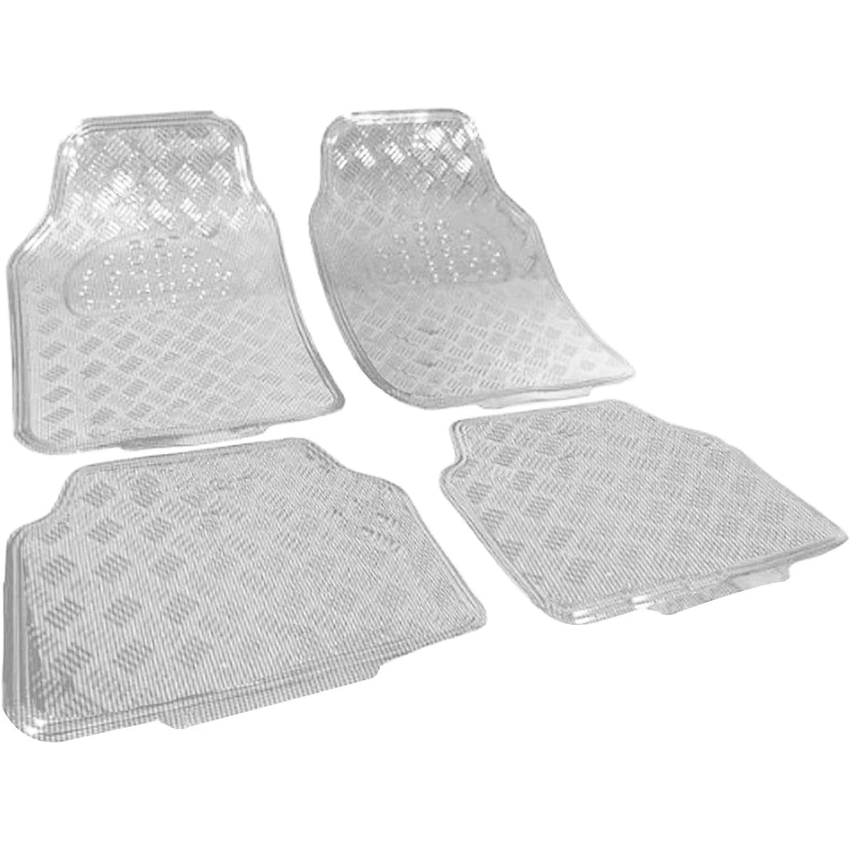 eSituro 4PCS Universal Car Mats Carpets Floor Mats Non-Slip Waterproof Aluminium Chrome Look