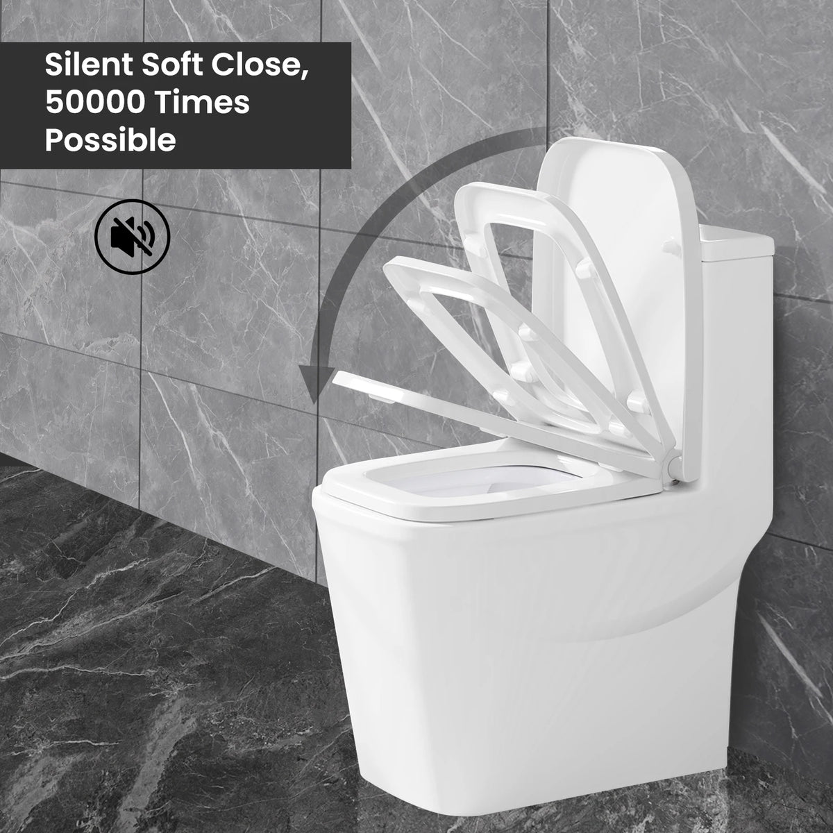WC Soft-Close Toilet Seat Duroplast Toilet Lid Cover Fast Fix Quick Release Square Cover Toilet Accessories Anti-Bacterial