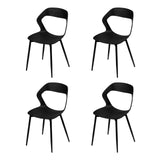 WOLTU 4PCS/Set Dining Chairs Modern Kitchen Chairs with PP Seat and Metal Legs Ergonomic Cut-Out Back Design for Dining Room Living Room