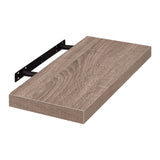 Zwevende wandplank – Verborgen bevestiging – Lichtbruin of lichte eikenlook – 25 tot 120 cm