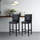 Luxe industrieel ontworpen BukkitBow barstoel set van 2, zwart metalen frame met houten zitting, comfortabele en stijlvolle zitopties
