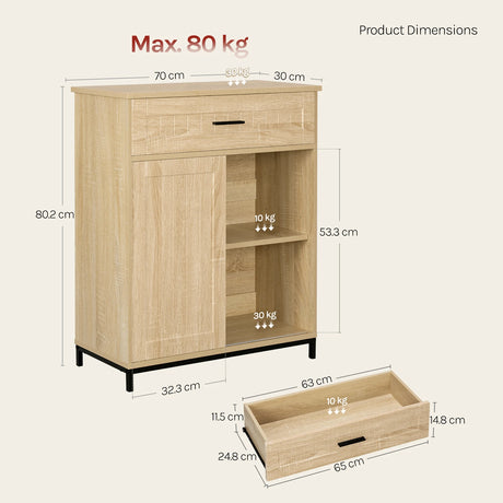 BukkitBow modern keukendressoir met schuifdeur en open vakken, strak design, wit afwerking, geschikt voor keukenopslag.