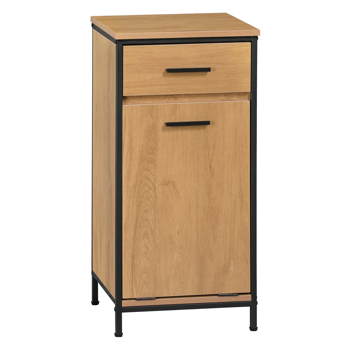 EUGAD Bathroom Cabinet 38x80x34cm Narrow Toilet Side Cabinet with 2 Drawers Foldable Laundry Bag Laundry Cupboard Bathroom Organizers