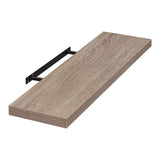 Zwevende wandplank – Verborgen bevestiging – Lichtbruin of lichte eikenlook – 25 tot 120 cm