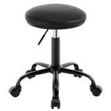 Eugad 360° Swivel Adjustable Height Office Makeup Chair with Wheels 45-57.5cm Upholstered Round Bar Stool Multipurpose Space Saving