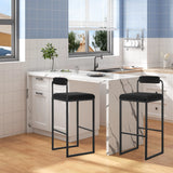 WOLTU 2PCS/SET High Kitchen Bar Stools with Backrest and Footrest Modern Design Ergonomic for Pub Cafe