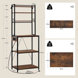 Keukenrek met stopcontact – 6 planken – 6 haken – 60 of 80 cm breed