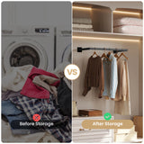 Black Rectangular Clothes Rail Wall Mounted Industrial Pipe Space Saving 50kg Load Capacity Hanging Rack for Bedroom Bathroom