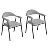 Eetkamerstoelen set van 2 – Chenille – Armleuningen – Open rug