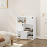 White/Light Oak Bookcase Bookshelf Standing Shelf with 6 Cubes Storage Organizer for Room Divider Office Study Living Room