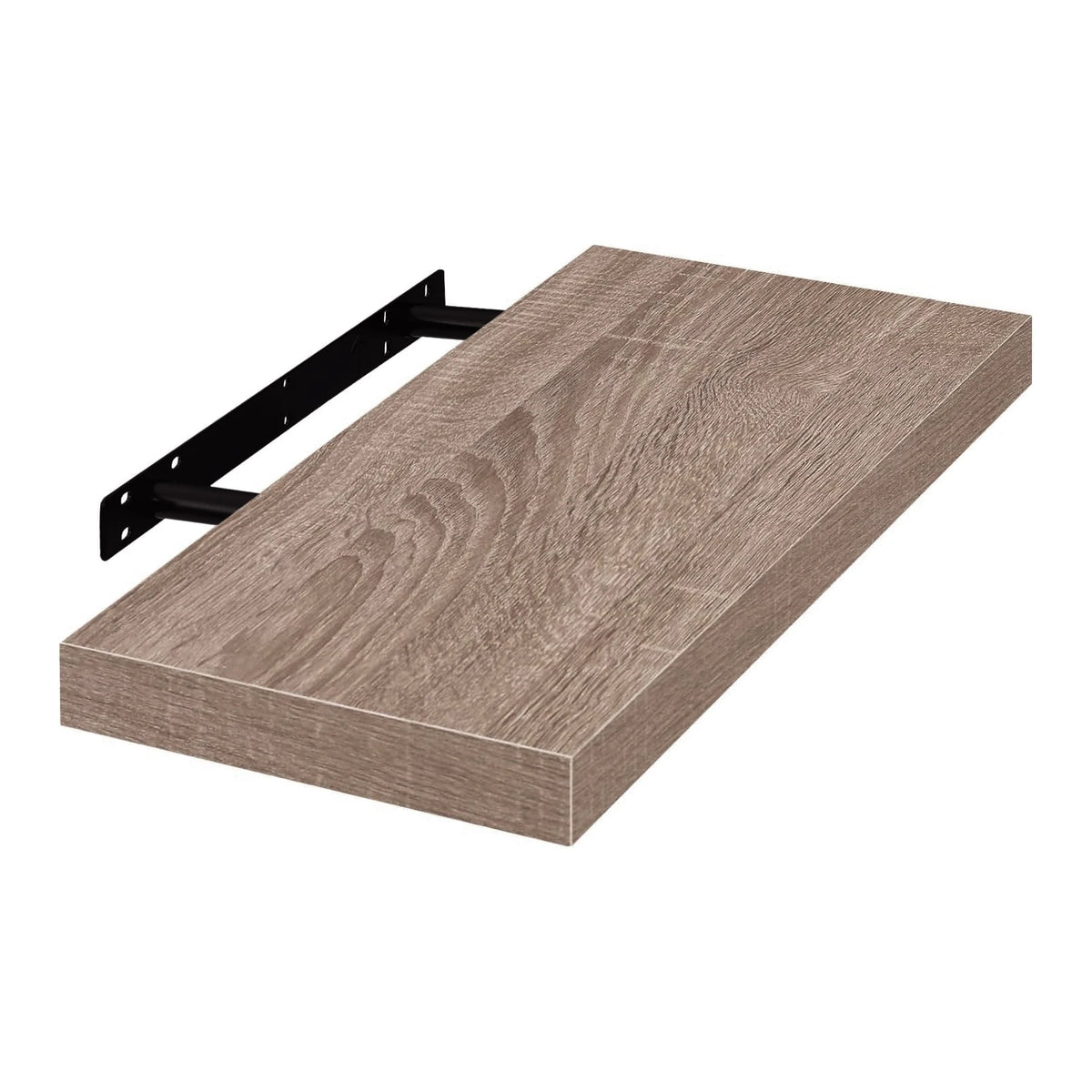 Zwevende wandplank – Verborgen bevestiging – Lichtbruin of lichte eikenlook – 25 tot 120 cm