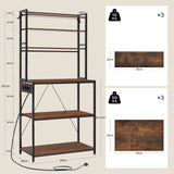 Keukenrek met stopcontact – 6 planken – 6 haken – 60 of 80 cm breed