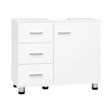 Wastafelonderkast – Vrijstaand en wit – 70 x 60 x 30 cm – 3 lades