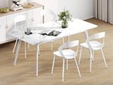 WOLTU 4PCS/Set Dining Chairs Modern Kitchen Chairs with PP Seat and Metal Legs Ergonomic Cut-Out Back Design for Dining Room Living Room