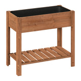 Moestuinbak op poten – Vurenhout – Met onderplank – 80 × 75 × 40 cm