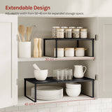 WOLTU Extendable Shelves Kitchenware Storage Rack Metal Spice Organizer Adjusts from 30-45cm for Worktop Kitchen Household Home