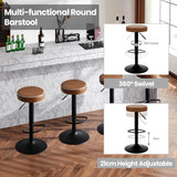 EUGAD 2PCS Swivel Kitchen Stools Round Bar Stools with Footrests Non-Slip Base Height Adjustable Counter Chair for Bistro Bar Kitchen
